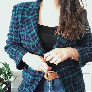 Vintage Checkered Blazer